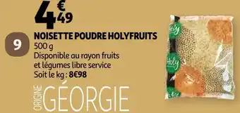 Auchan Holyfruits noisette poudre offre
