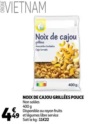 Auchan Noix de cajou grillées pouce offre