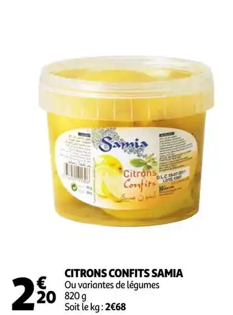 Auchan Samia citrons confits offre