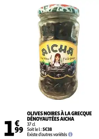 Auchan Aicha olives noires à la grecque dénoyautées offre