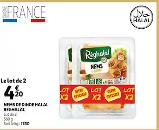 Auchan Reghalal nems de dinde halal offre