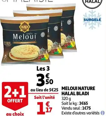 Auchan Bladi meloui nature halal offre