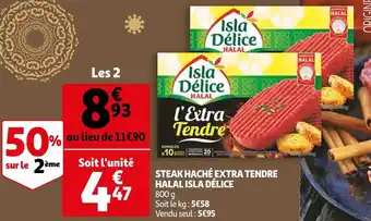 Auchan Isla délice steak haché extra tendre halal offre