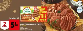Auchan Isla délice burger à l'oignon halal offre