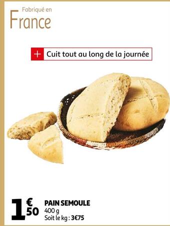 Auchan Pain semoule offre