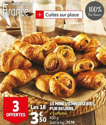 Auchan 15 mini viennoiseries pur beurre offre