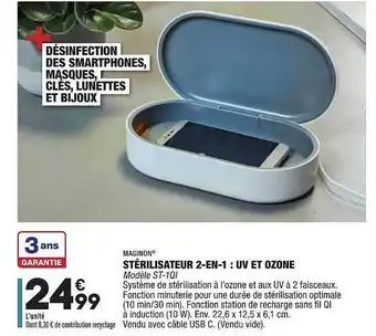 ALDI Maginon Stérilisateur 2-en-1 : Uv Et Ozone offre