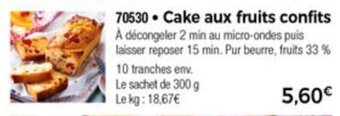 Thiriet Cake aux fruits confits offre