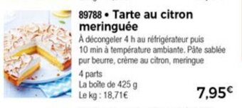 Thiriet Tarte au citron meringuée offre