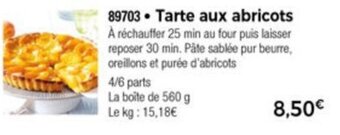 Thiriet Tarte aux abricots offre
