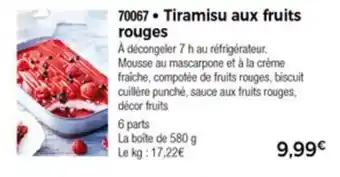 Thiriet Tiramisu aux fruits rouges offre
