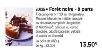 Thiriet Forêt noire - 8 parts offre