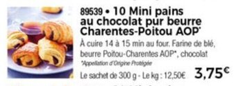 Thiriet 10 Mini pains au chocolat pur beurre offre