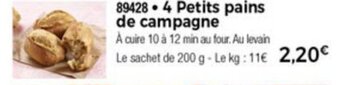 Thiriet 4 Petits pains de campagne offre