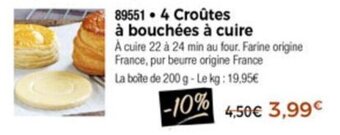 Thiriet 4 croûtes à bouchées a cuire offre