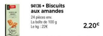 Thiriet Biscuits aux amandes offre