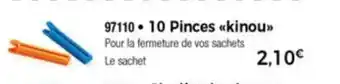 Thiriet 10 Pinces kinou offre