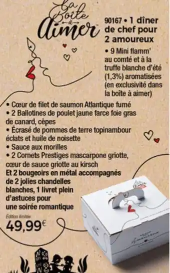 1 Diner de chef pour 2 amoureux