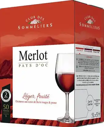 Casino Supermarchés IGP Pays d’Oc Merlot rouge offre