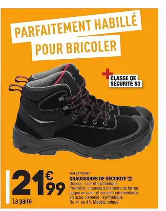 ALDI Walkx Work Chaussures De Sécurité offre
