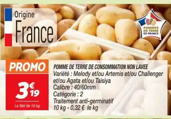 Netto Pomme de Terre de Consommation Non Lavee offre