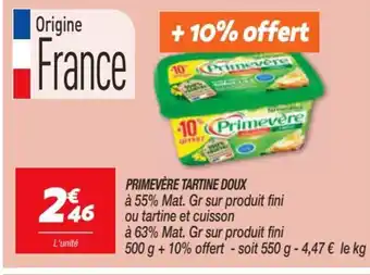 Netto Primevère Tartine Doux offre