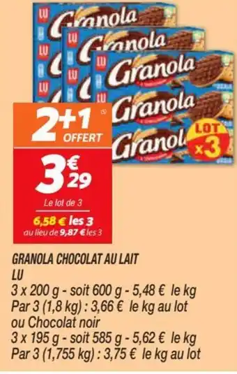 Netto Granola Chocolat Au Lait offre
