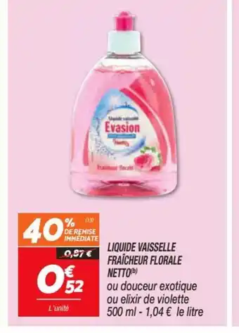 Netto Liquide Vaisselle Fraîcheur Florale offre