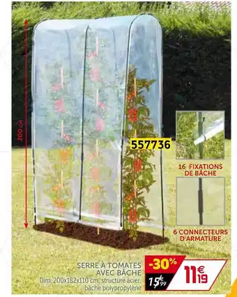 Gifi Serre à Tomates Avec Bâche 200 cm offre