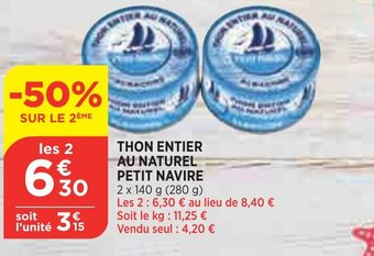 Bi1 Thon Entier Au Naturel offre