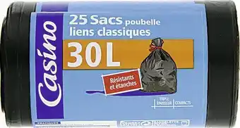Sacs poubelle liens classiques 30 L