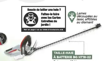 Bricomarché Taille-haie à batterie offre