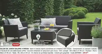 Bricomarché Salon de jardin salemo 4 pièces offre