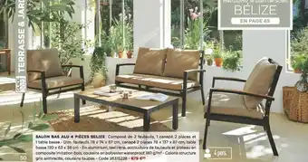 Bricomarché Salon bas alu 4 pièces belize offre