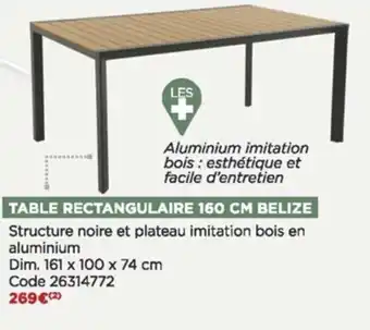 Bricomarché Table rectangulaire 160 cm belize offre