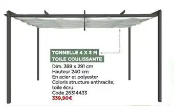 Bricomarché Tonnelle 4 x 3 m offre