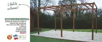 Bricomarché Pergola tht à toit plat offre