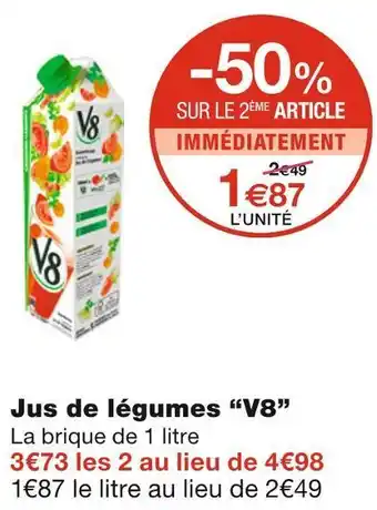 Monoprix V8 jus de légumes offre
