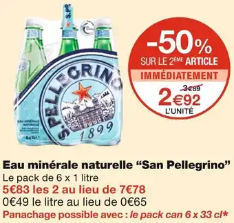 Monoprix San pellegrino eau minérale naturelle offre