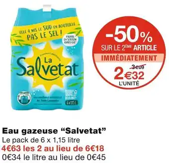 Monoprix Salvetat eau gazeuse offre