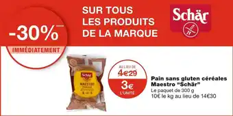 Monoprix Schär pain sans gluten céréales maestro offre