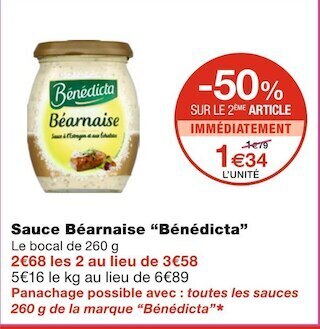 Monoprix Bénédicta sauce béarnaise offre