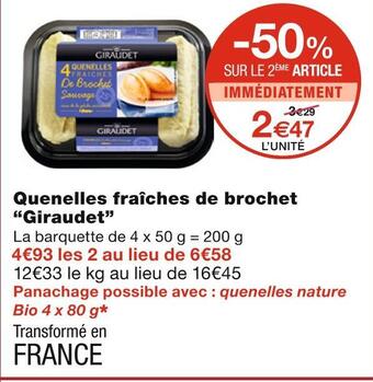 Monoprix Giraudet quenelles fraîches de brochet offre