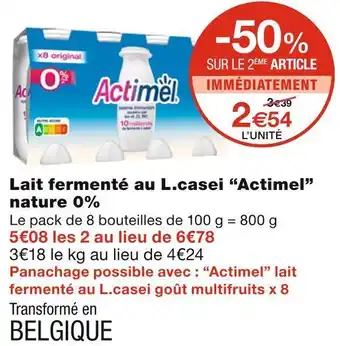 Monoprix Actimel lait fermenté au l.casei nature 0% offre
