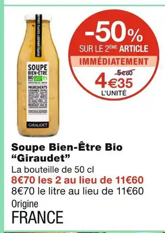 Monoprix Giraudet soupe bien-être bio offre
