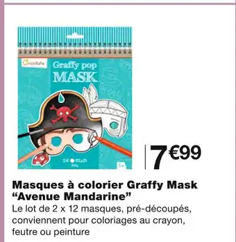 Avenue mandarine masques à colorier graffy mask