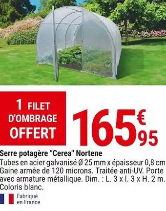 Gamm vert Nortene serre potagère "cerea" offre