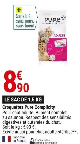 Gamm vert Pure complicity croquettes offre