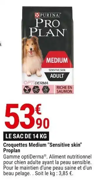 Gamm vert Purina croquettes medium "sensitive skin" offre