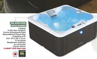 Spa acrylique patio gander
